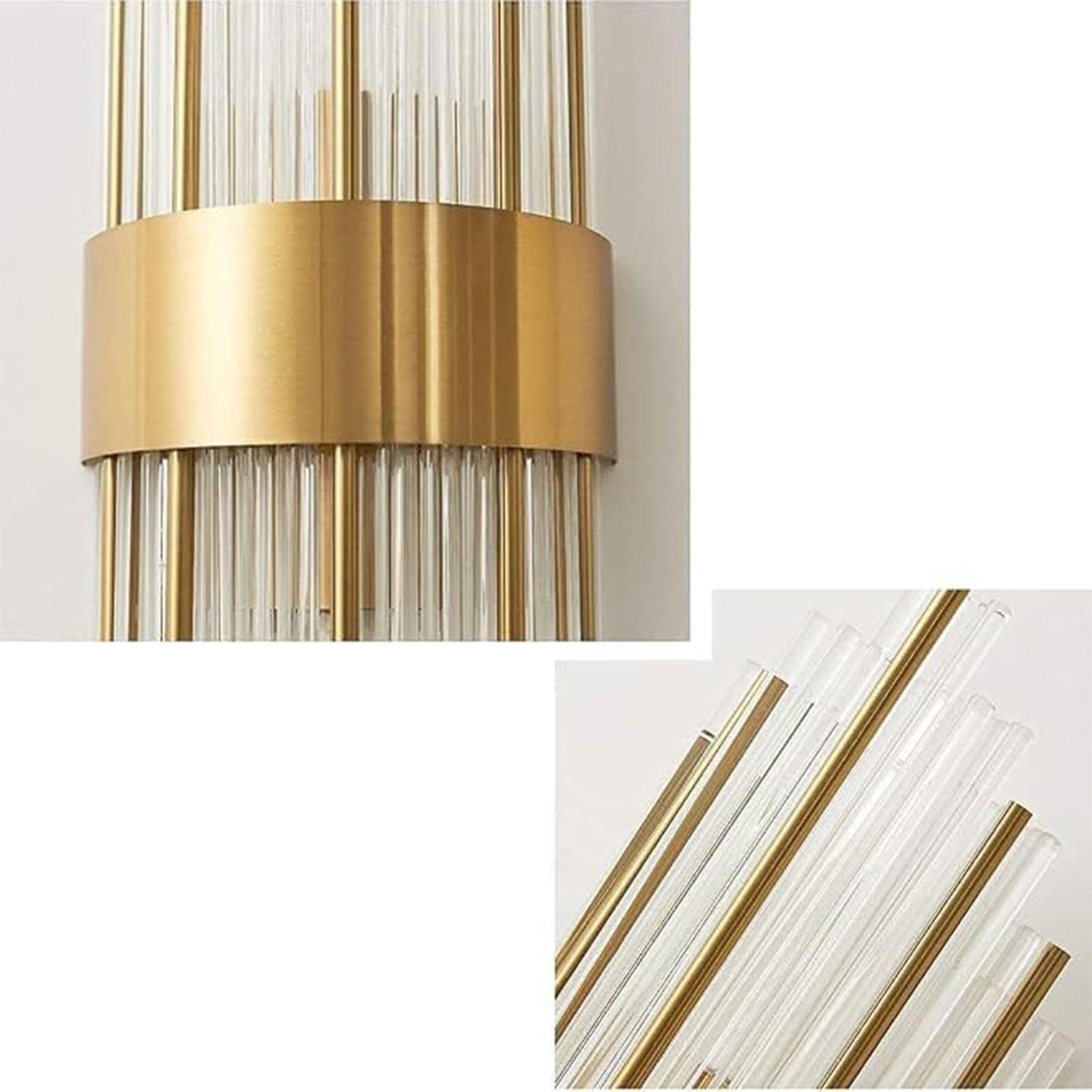 Apliques De Pared De Cristal, Lámpara De Mesilla De Noche Moderna Para Dormitorio, Lámpara De Pared Larga Estilo Rústico Para Tocador, Luminaria De Mediados De Siglo(A- 3-color Light,18*45cm)