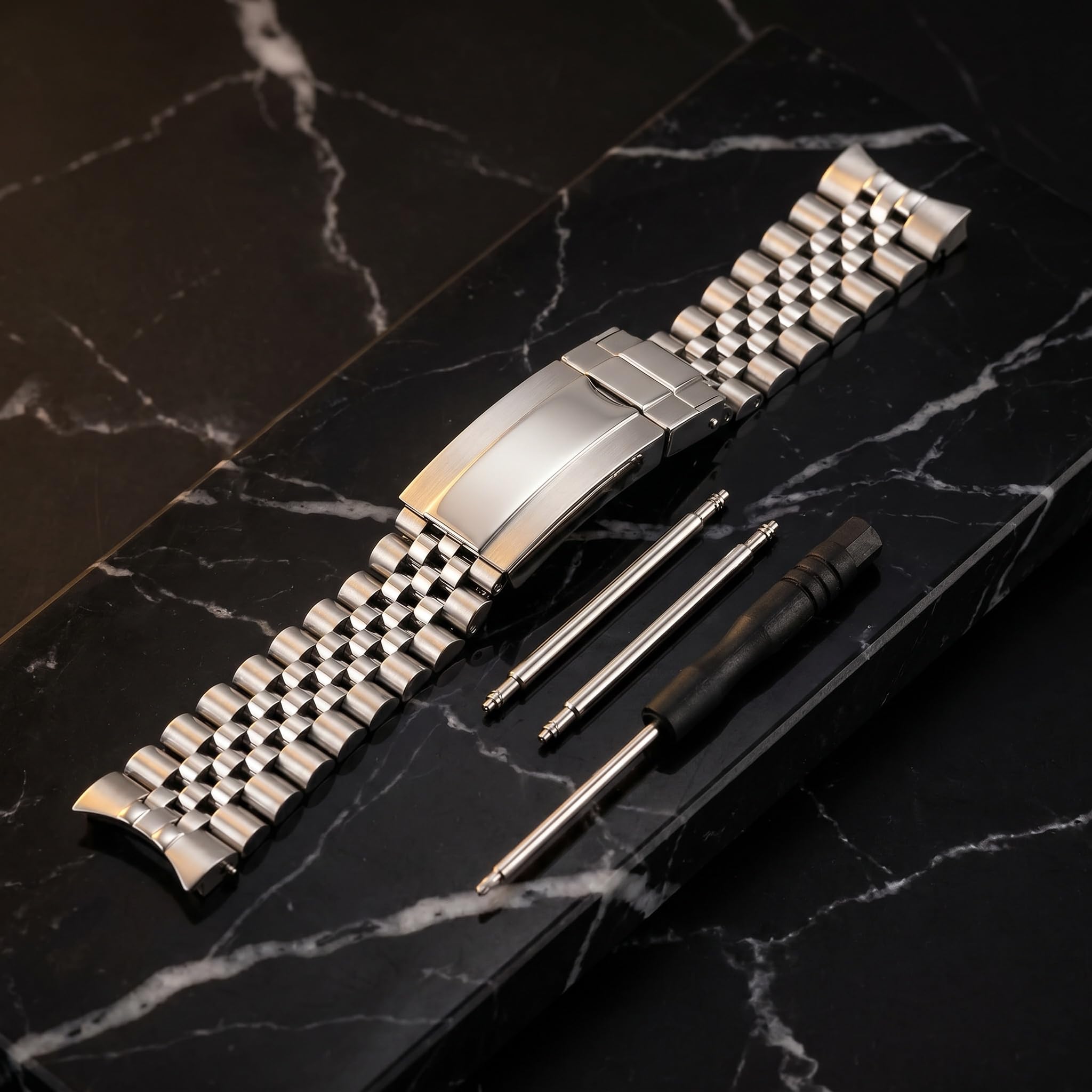 Cinturino Jubilee in Acciaio Inossidabile 316l per Rolex Datejust 36/41, Maglie Finali Solide, Bracciale di Ricambio in Metallo Regolabile. Silver 22mm