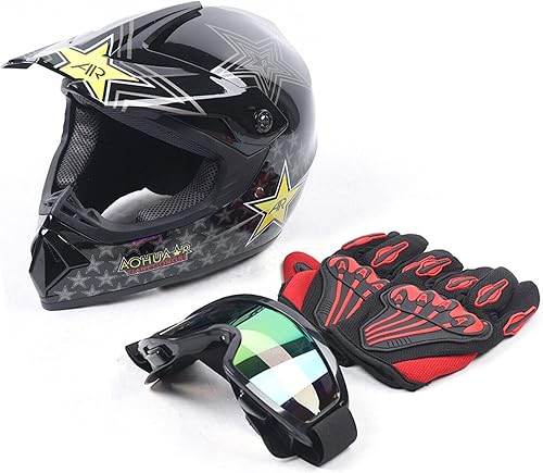 Miniatura 5 de Kits de cascos de motocicleta, casco unisex todoterreno para adultos, casco de cara completa, cascos de motocross BMX MX ATV motocross casco gafas