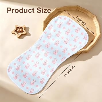 Baby Burp Cloths 8-Pack, Waterproof Burping Cloths, 4-Layer Super Absorbent & Extra Soft Plush Spit Up Rags for Newborns and Infants, Infant Towels for Milk Spit Up, Baby Boy Girl Essentials