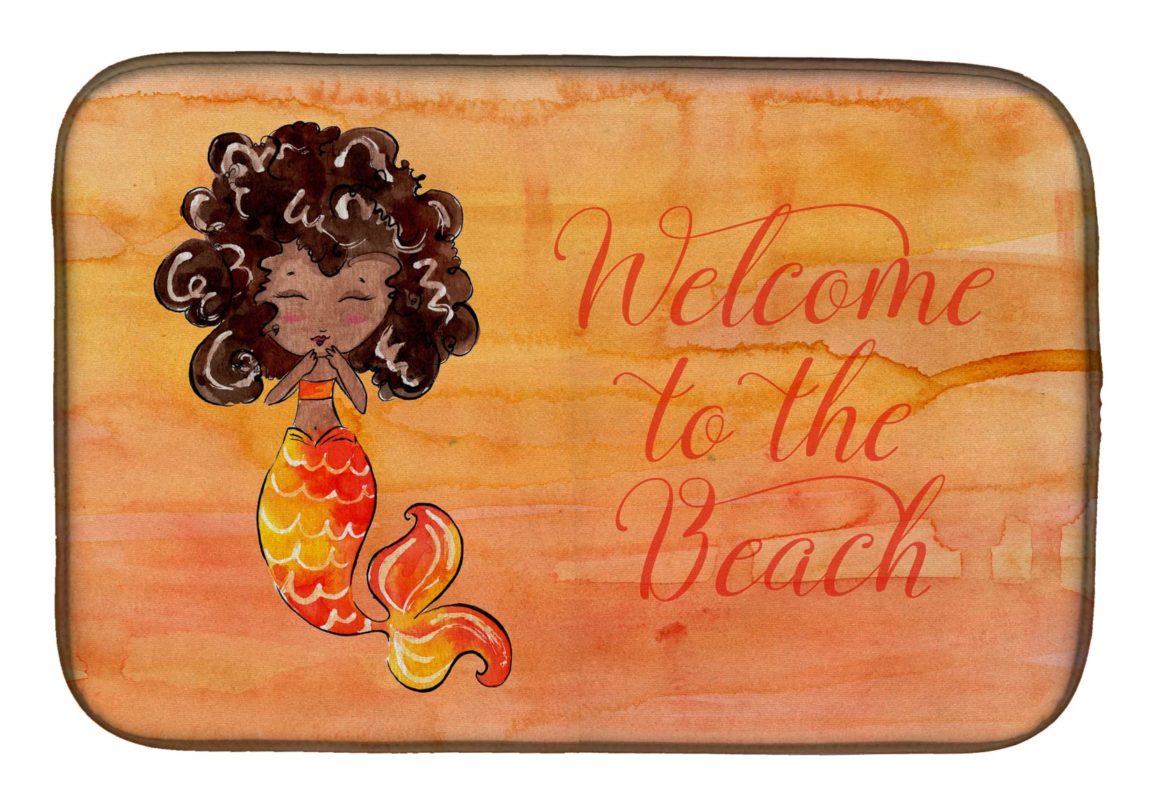 Tapis égouttoir haut de gamme Caroline's Treasures Mermaid orange