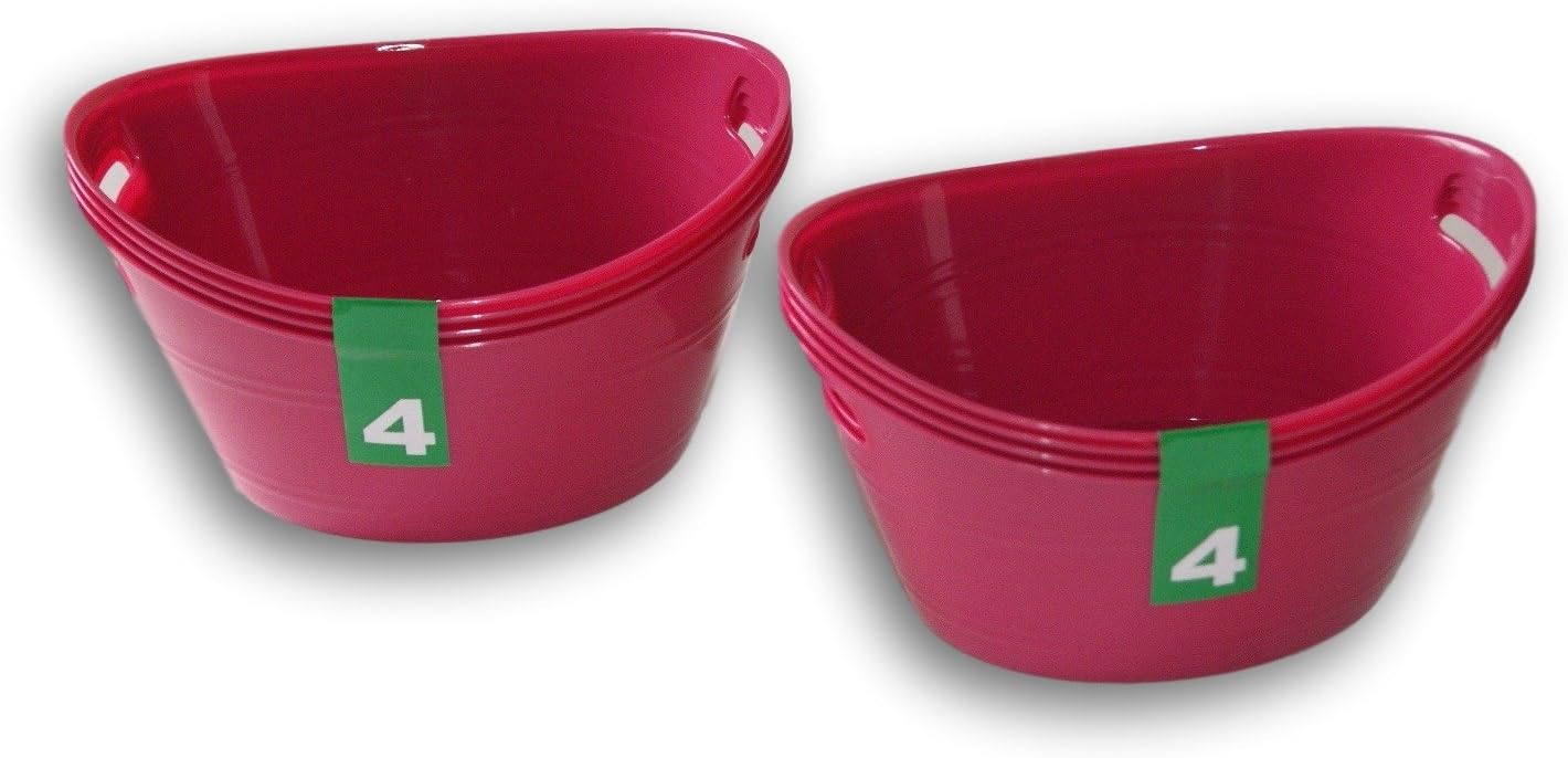 Plastic Raspberry Pink Bowls Crafting Organization - 8 Pack