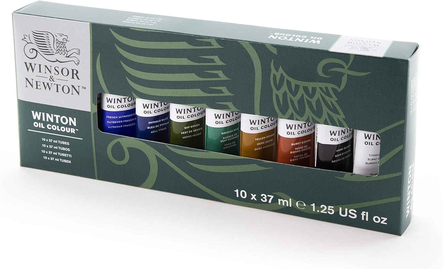 Winsor & Newton Winton Oil Color Paint, Starter Set, 10 x 37ml Tubes, 12 Piece Set : Everything Else