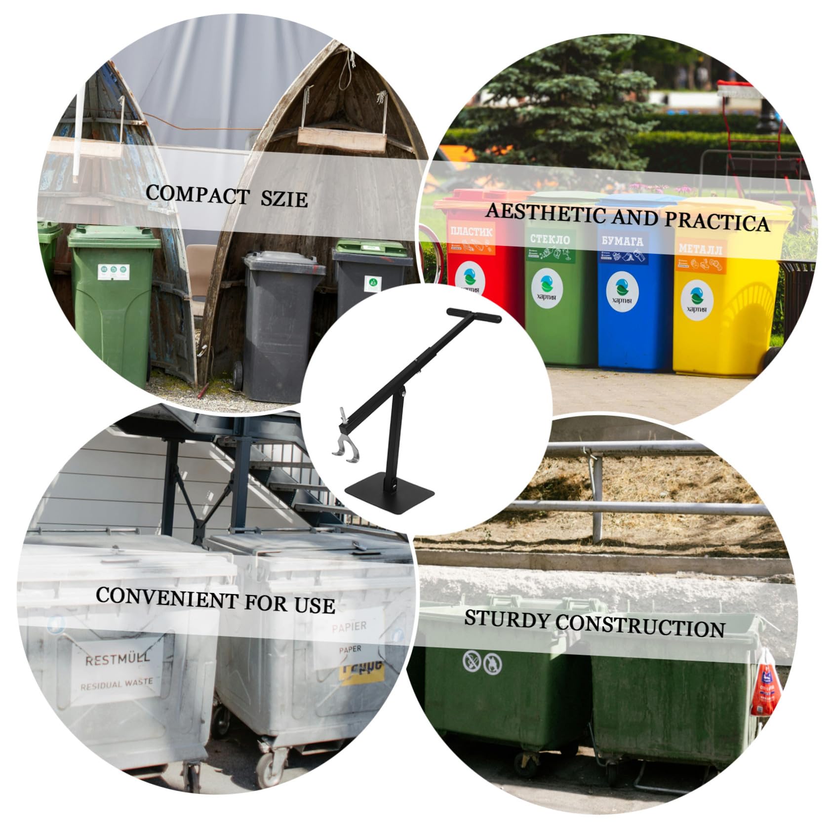 TOPBATHY Broyeur de Déchets Noir en Métal pour Restaurants Rapides, Design Compact Stockage Optimisé, Presse-poubelle Solide Réduire le Volume des Déchets