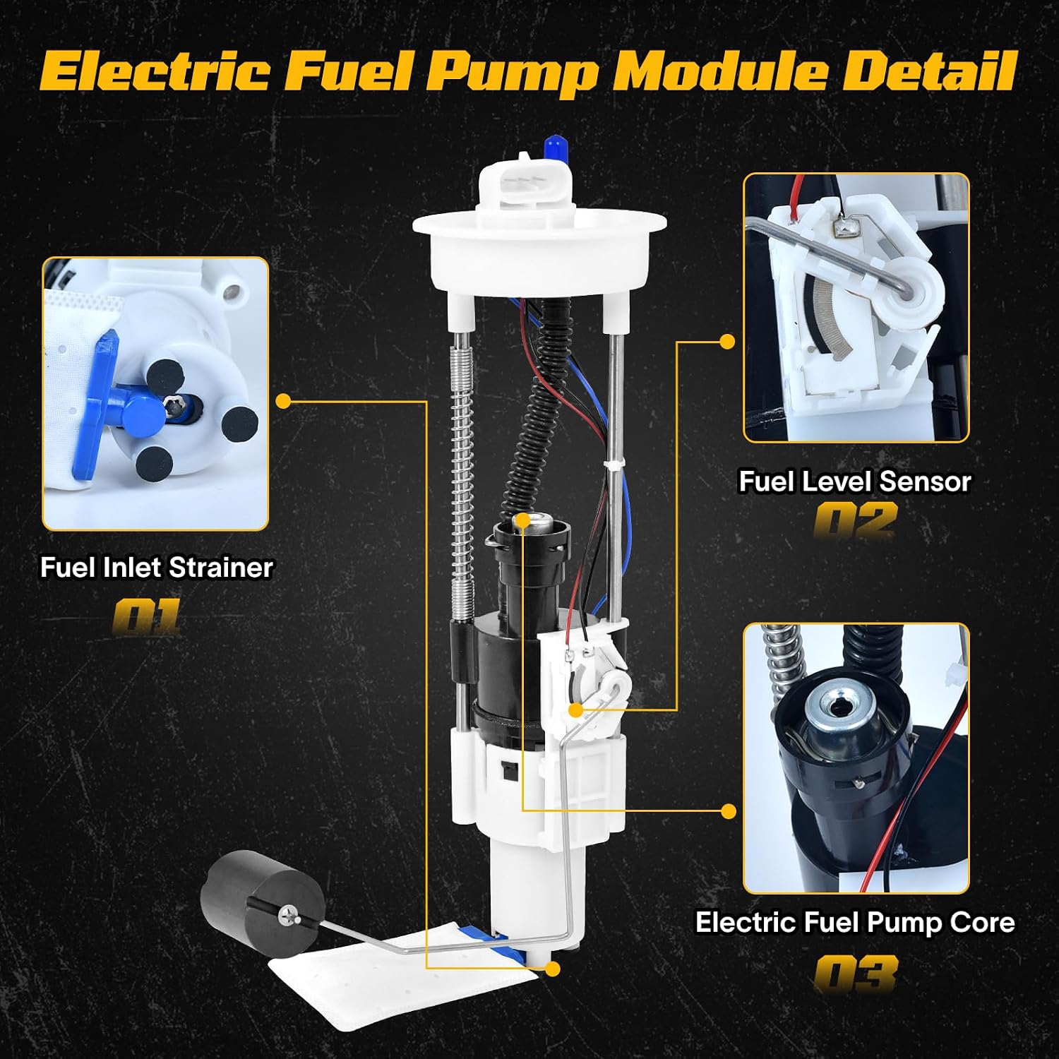 2204852 Fuel Pump Compatible with 2013-2019 Polaris Ranger 570 900 1000 XP Crew EPS NSTR # 47-1010 2521307 2521196 2521363-E