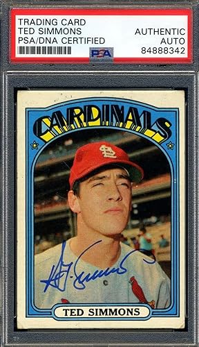 Ted Simmons PSA DNA Signed 1972 Topps Autograph - Baseball Slabbed Autographed Cards