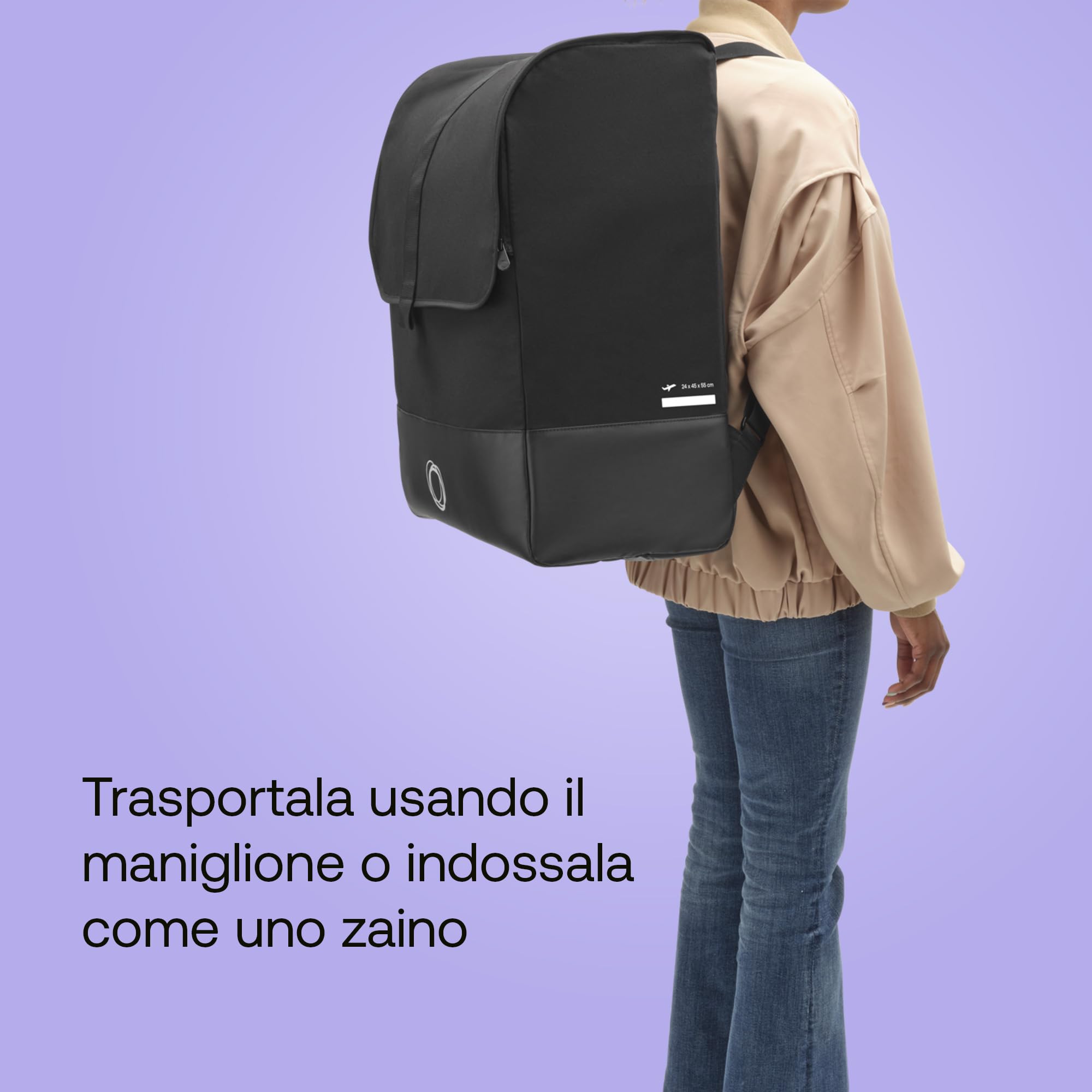 Bugaboo Borsa per il trasporto del passeggino Butterfly, Certificato IATA, riponibile nella cappelliera dell'aereo, completo di spazio extra per gli accessori essenziali e fondo Imbottito