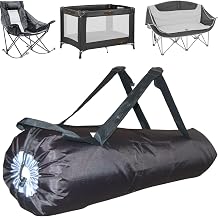 47"x11" XL- 1Pack Heavy Duty Camping Chair Bag. For Foldable, Double or Oversized Camp Chairs, Rocking Chair, Playpen, 600D Polyester Fabric, Adjustable Straps & Side Pockets.
