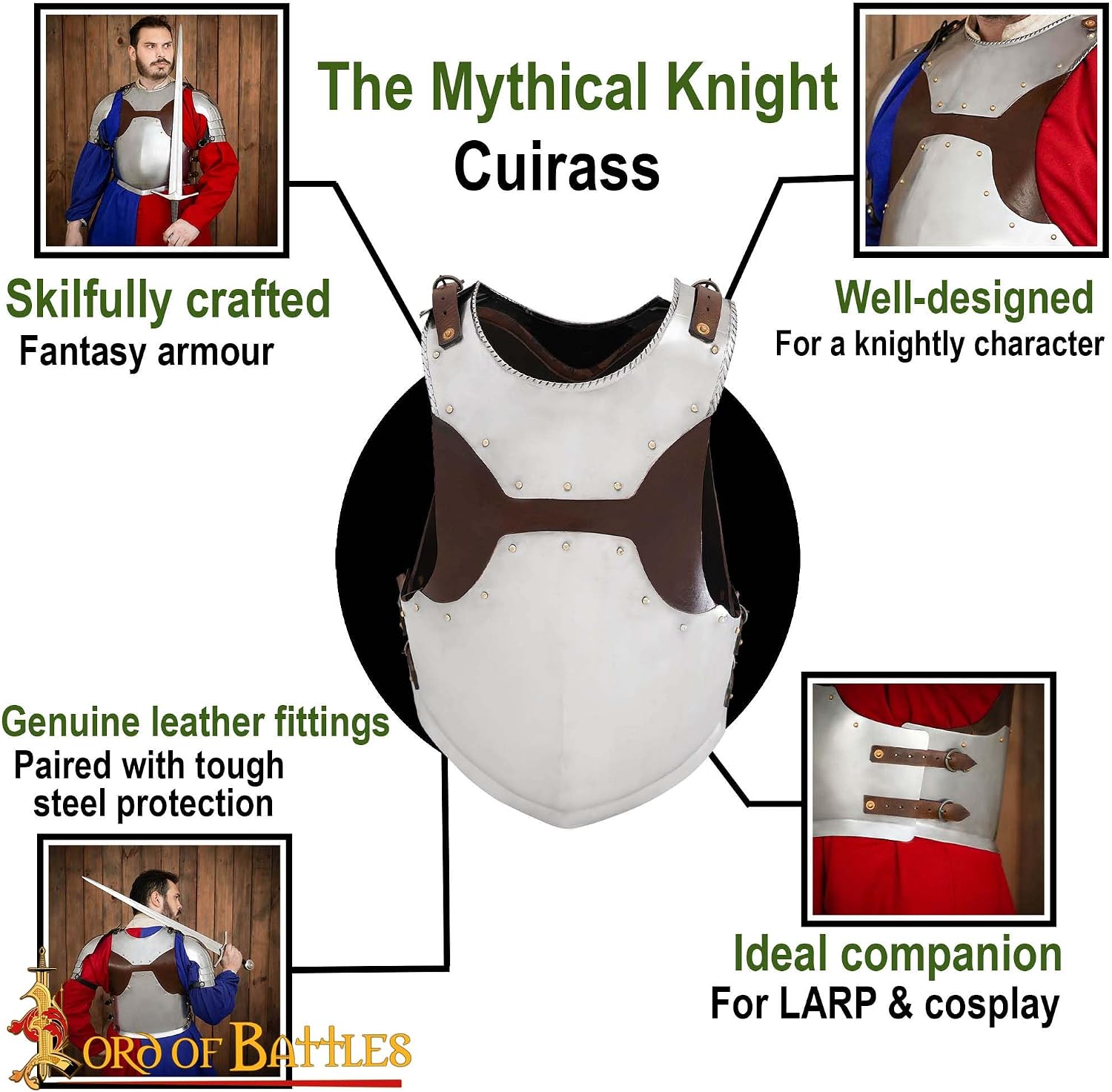 16th Century Steel Cuirass – Medieval Breastplate Armor with Leather Straps – Handcrafted for Reenactment & Display