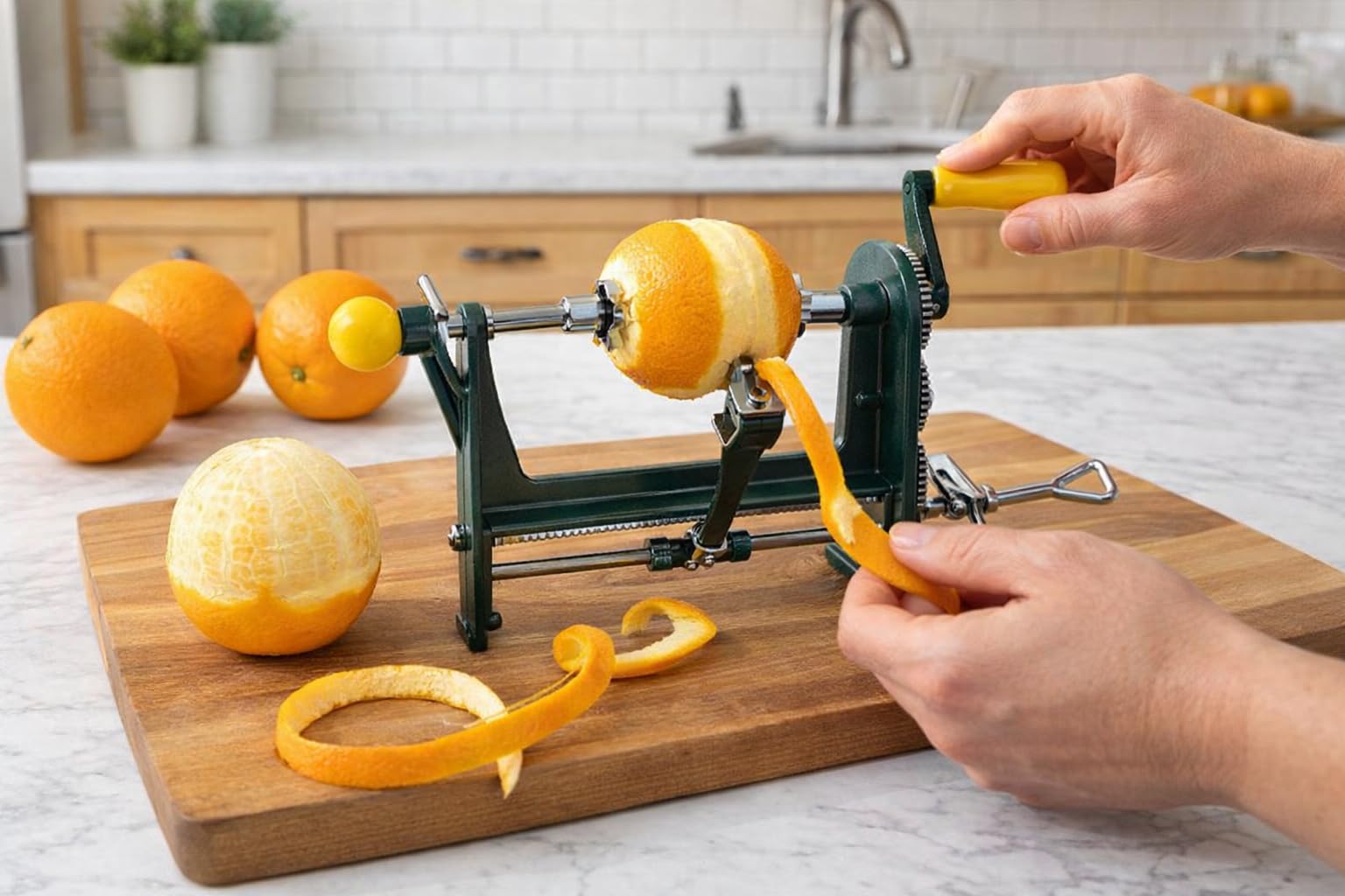 Pelador de manzanas, pelador de manzanas de acero inoxidable, cortador de manzanas, pelador de peras multifunción con base de abrazadera para frutas, verde