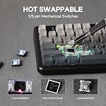 Clavier de jeu sans fil EPOMAKER Aula F108 avec batterie de 4000mAh, clavier mécanique pleine taille disposition US avec 108 touches hot-swappable, RGB, pour Mac/PC/Android (Dégradé noir)