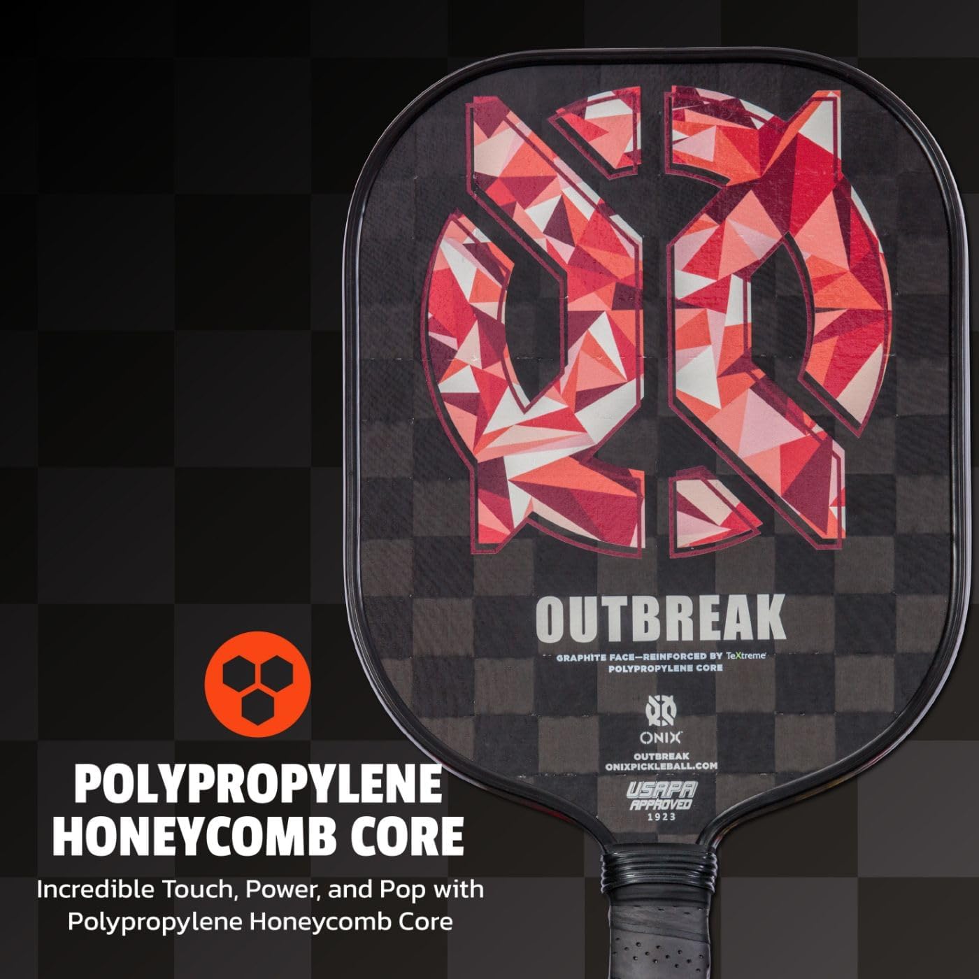 Onix Outbreak Pickleball Paddle Reinforced by TeXtreme® Technology for Improved Performance and Stronger Play