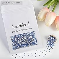 Vista 542 de Beadsland Diamantes de imitación de cristal con parte trasera plana, gemas redondas para arte de uñas y manualidades, pegamento fijo, violeta