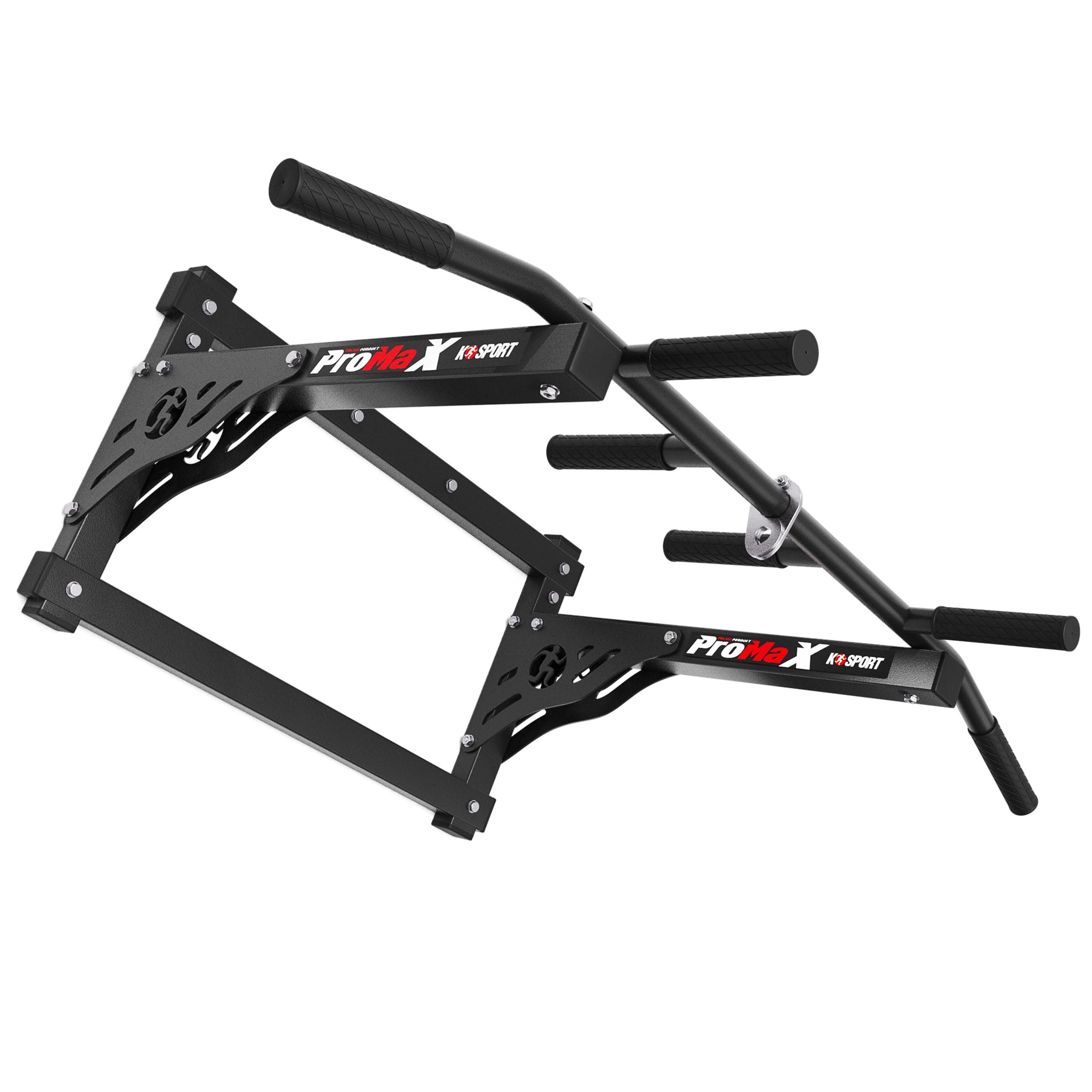 K-Sport: Barre de traction pour montage mural - Barre de traction avec 3 poignées différentes - Tour de traction pour entraînement musculaire - Équipement de fitness professionnel Pull Up Mate I pour