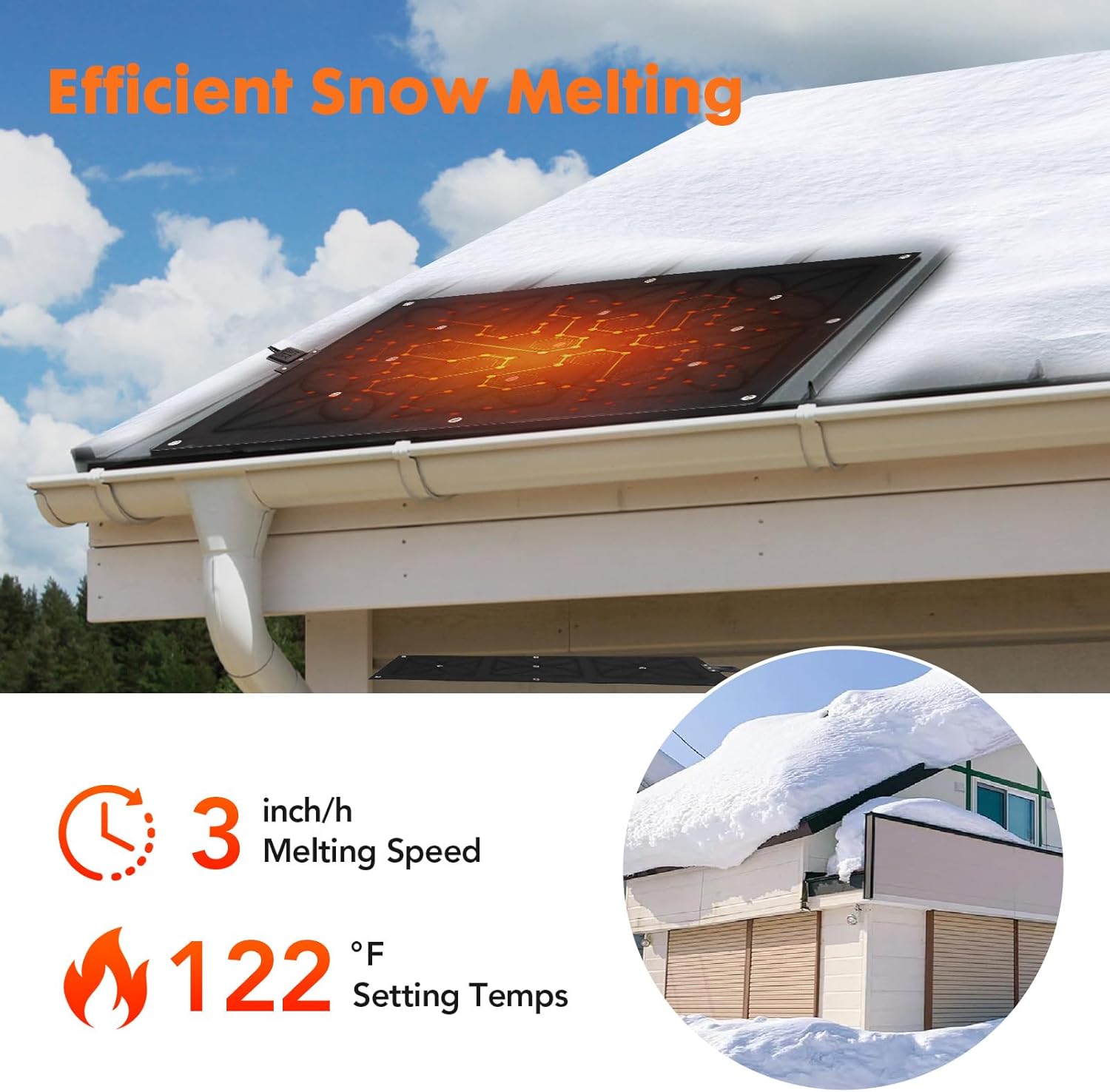 10 x 30in Heated Outdoor Mats,Snow Melting Mats,Heated Walkway Mats for Winter,Heated Sidewalk Mats,Electric Snow Melting Mats for Decks(1pcs)