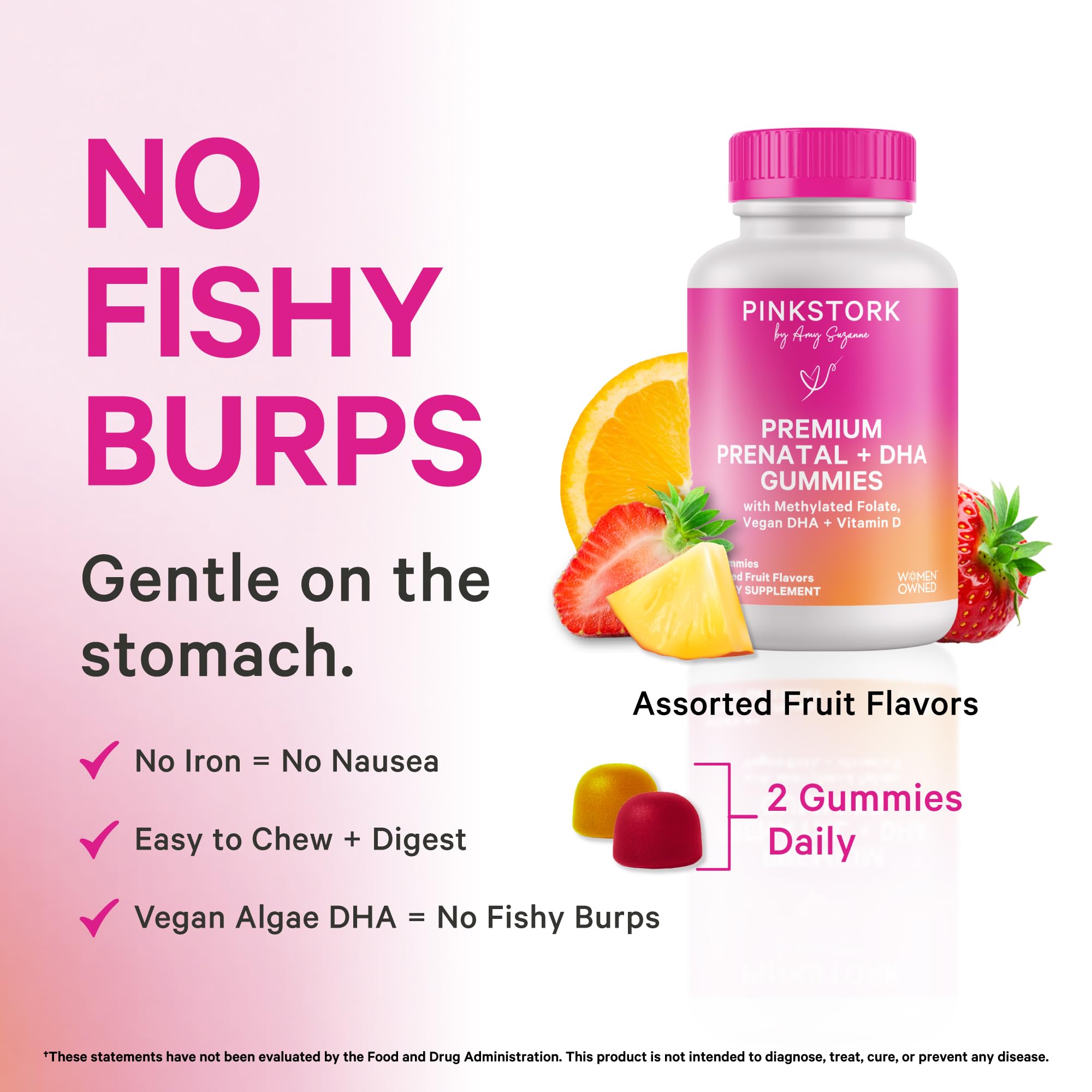 Pink Stork Prenatal Vitamin Gummies for Women | Folate, DHA, B6 | 60 ct — Amazon image 4