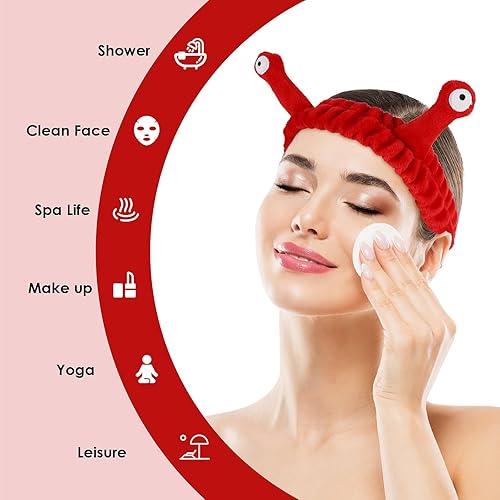 Miniatura 7 de Diadema de lavado facial, bandas para el cabello de palmera y caracol, diademas de maquillaje para mujer, de dibujos animados, de forro polar