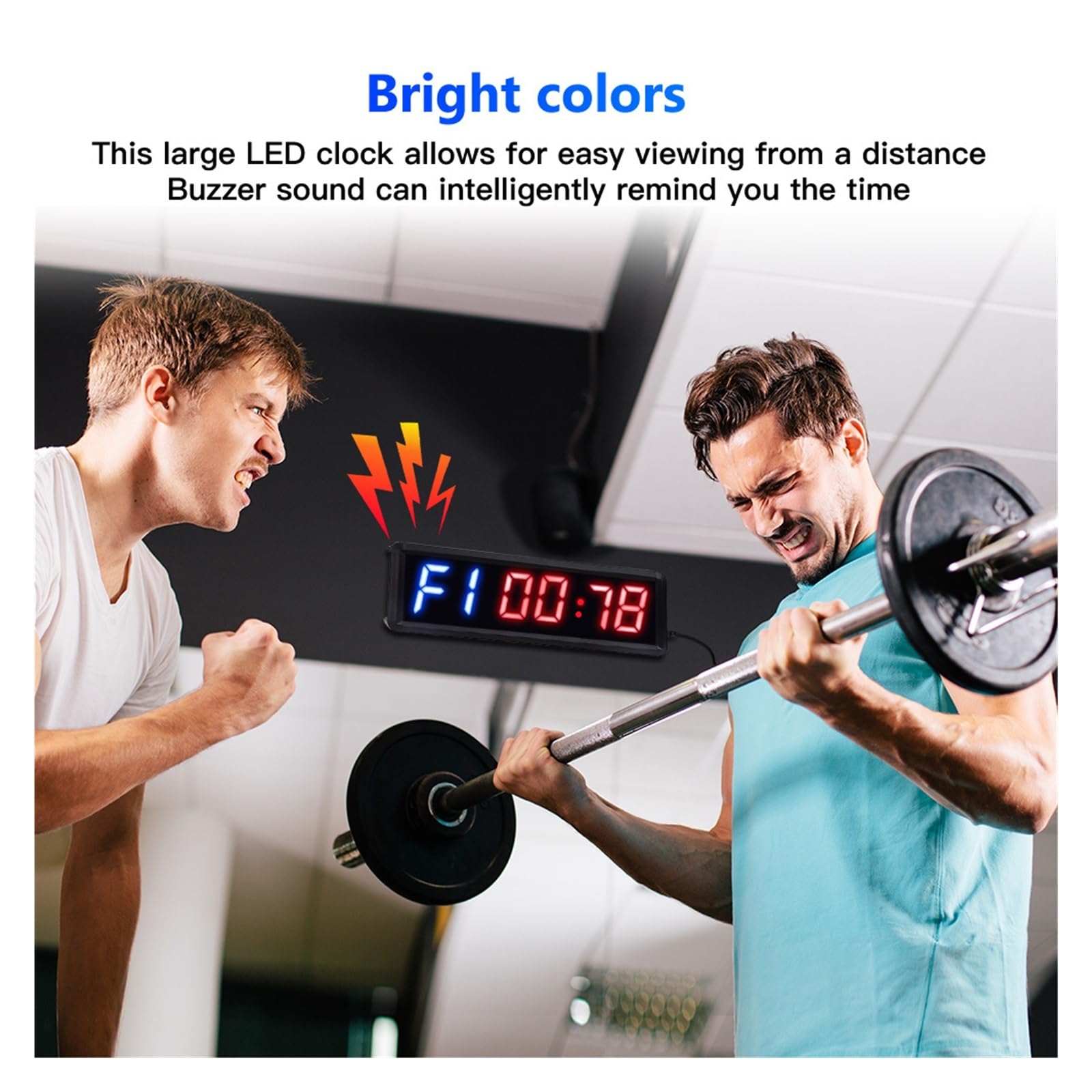 Minuterie d'intervalle compte à rebours/horlo 1.5 "6 chiffres LED chronomètre de minuterie gymnastique avec télécommande for les entraînements Fitness domicile Ouverture à Distance