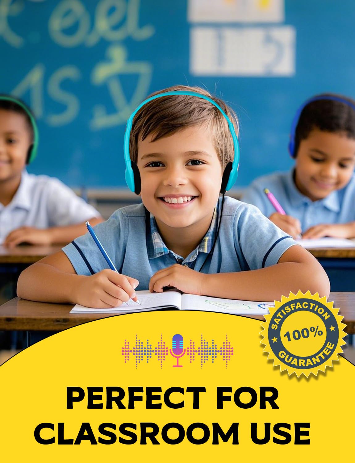 Paquete de 32 auriculares de aula a granel para niños, juego de auriculares para estudiantes, adolescentes, niños y adultos, conector jack de 3.5 mm, multicolor