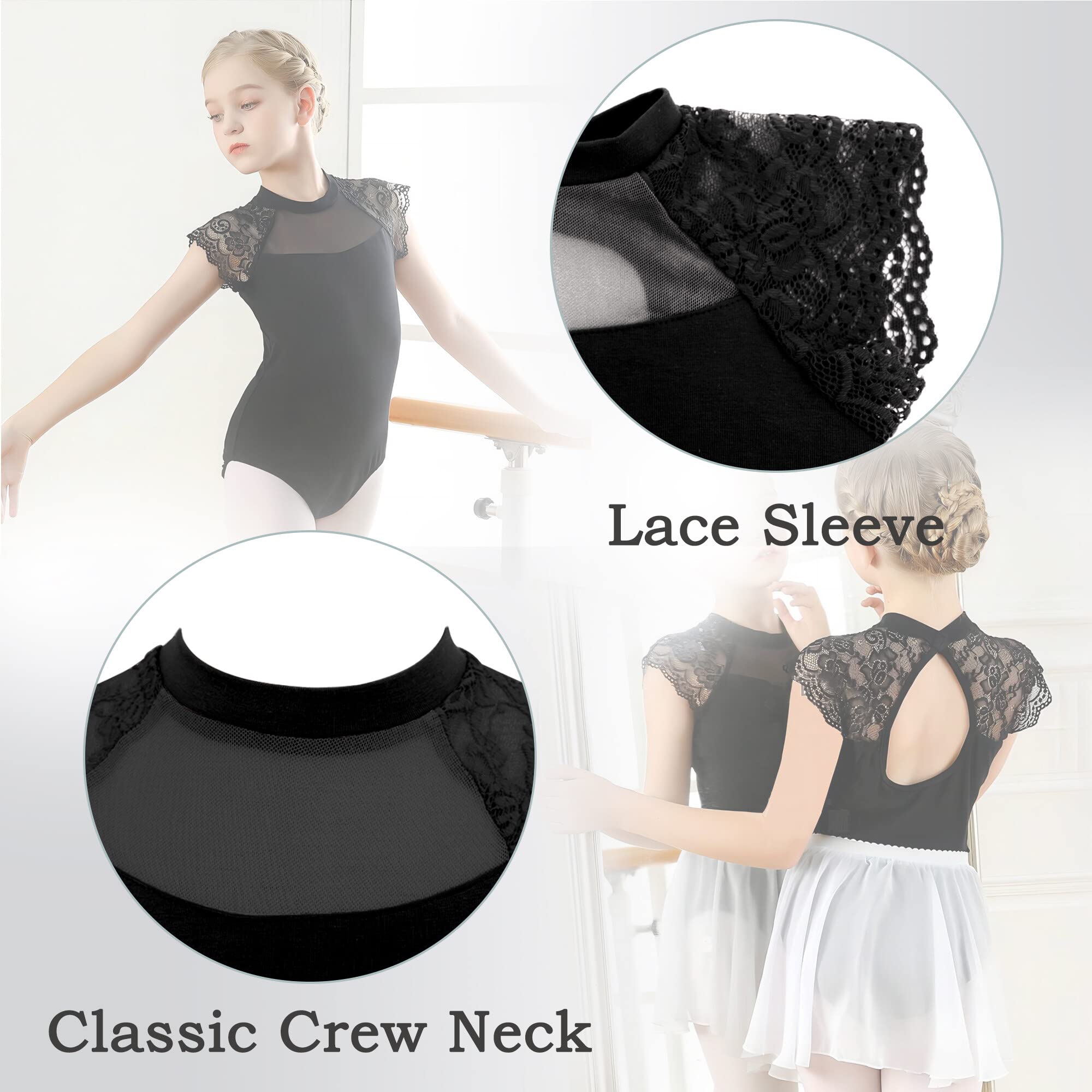 SEAUR Robe de Ballet Fille Justaucorps avec Jupe Tutu Danse Gymnastique Costume Danse Classique Tutu Robe pour Filles Enfants