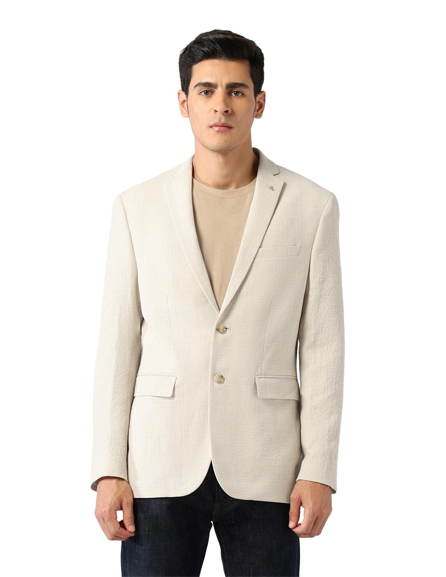 arrow Men's Zero Calorie Slim Fit Textured Blazer-picture-24