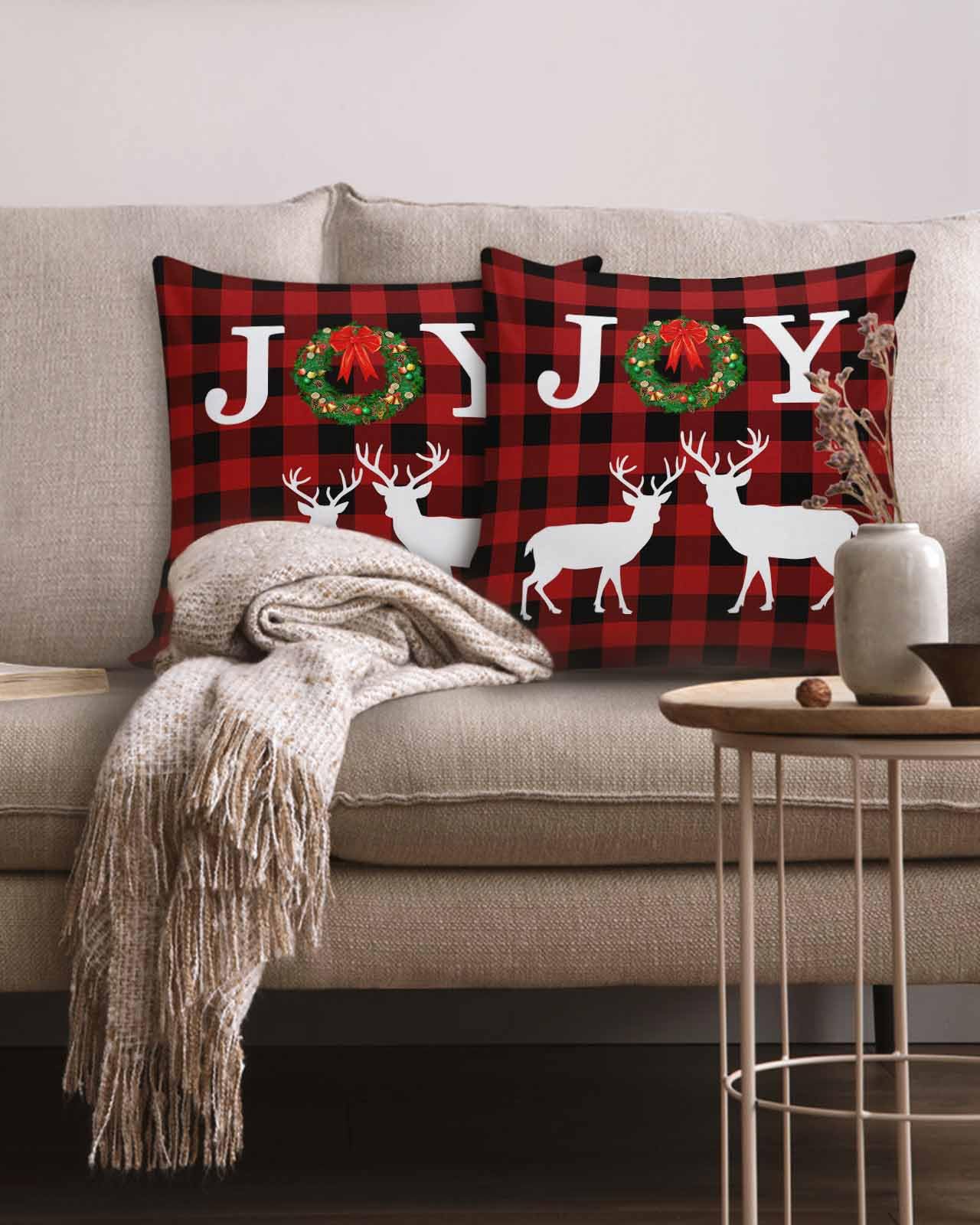 AEIOAE - Juego De 2 Fundas De Almohada De Navidad De 12 X 20 Pulgadas