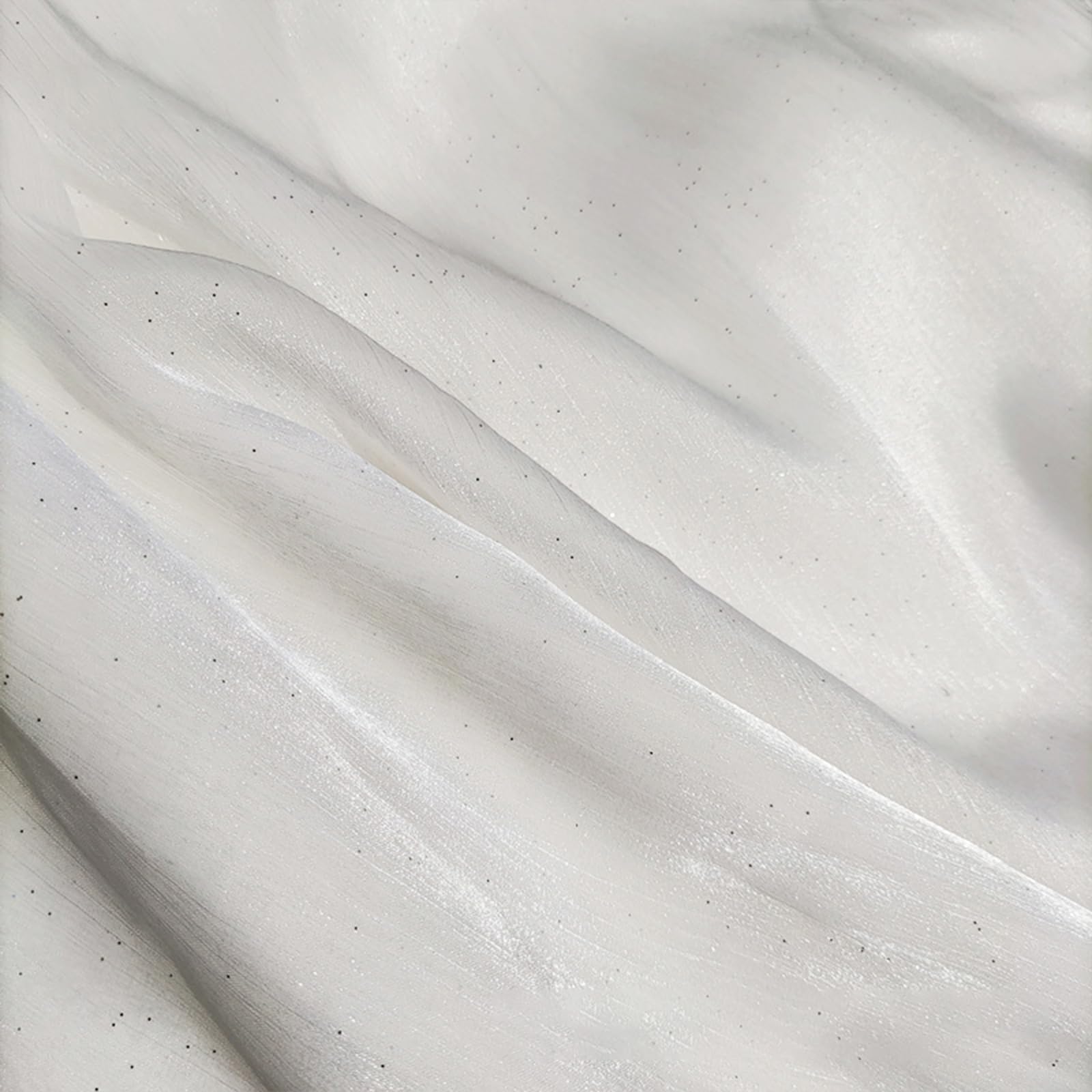 Organza Lace Voile Fabric, Organza Iridescent Tulle Gauze Lace Voile Sequin Bronzing Fabric Multicolor 1.5x1M(White)