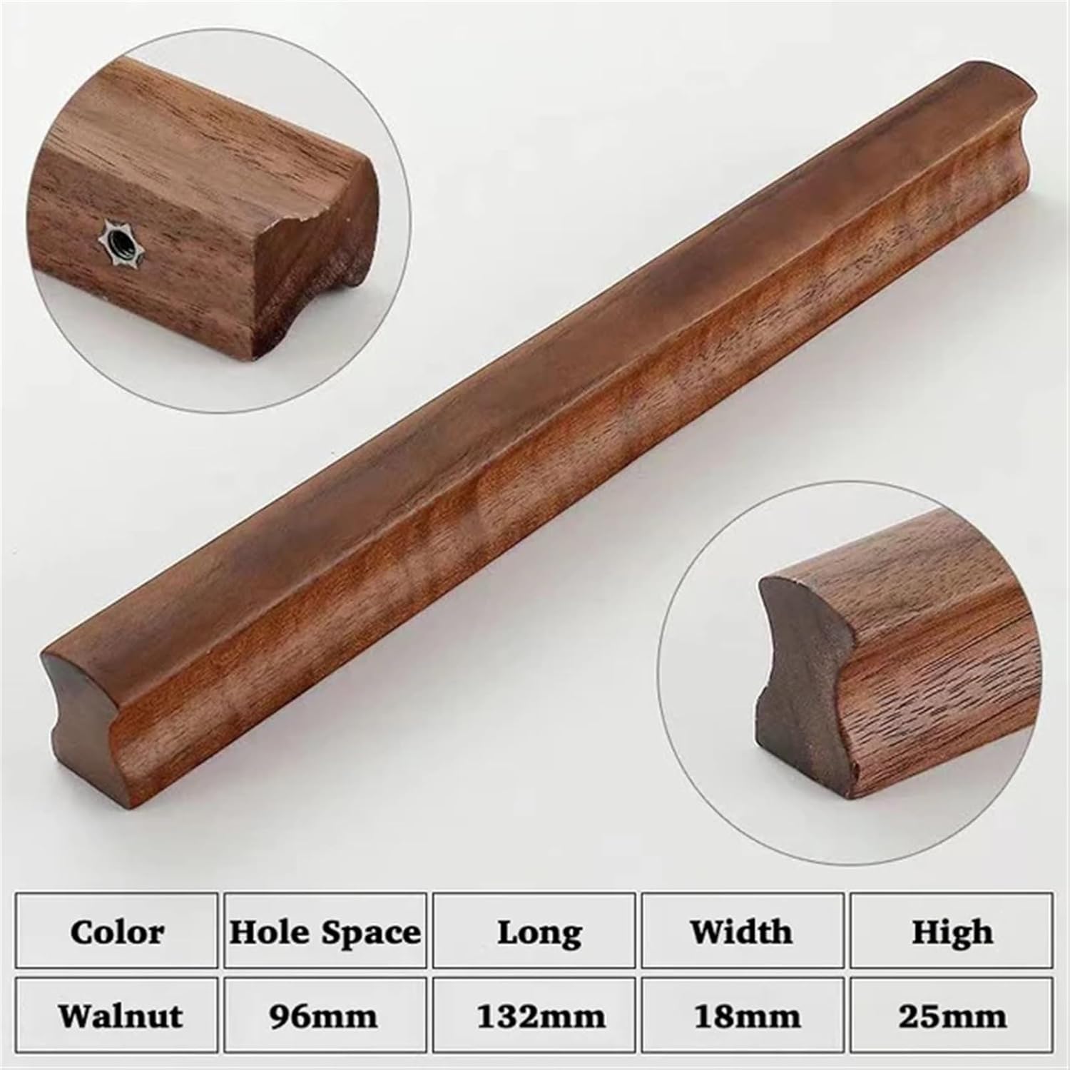 Furniture Handle Drawer Knobs Kitchen Cabinets Pulls Long Handles Cabinets and Drawers Dresser Knobs Wardrobe Pull 1Pcs (Color : Wood 192mm)