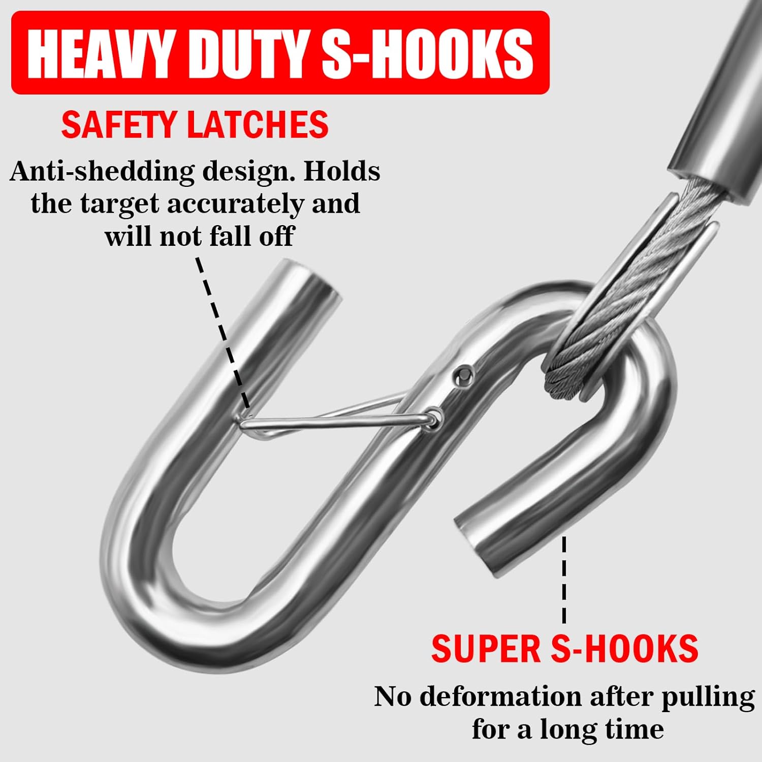 44" Trailer Safety Cables with Hooks Tow Straps 2-Pack Safety Chains Towing Trailer 5000 Lbs Break Strength Boat Chains with Hooks for Ultimate Security - Image 4