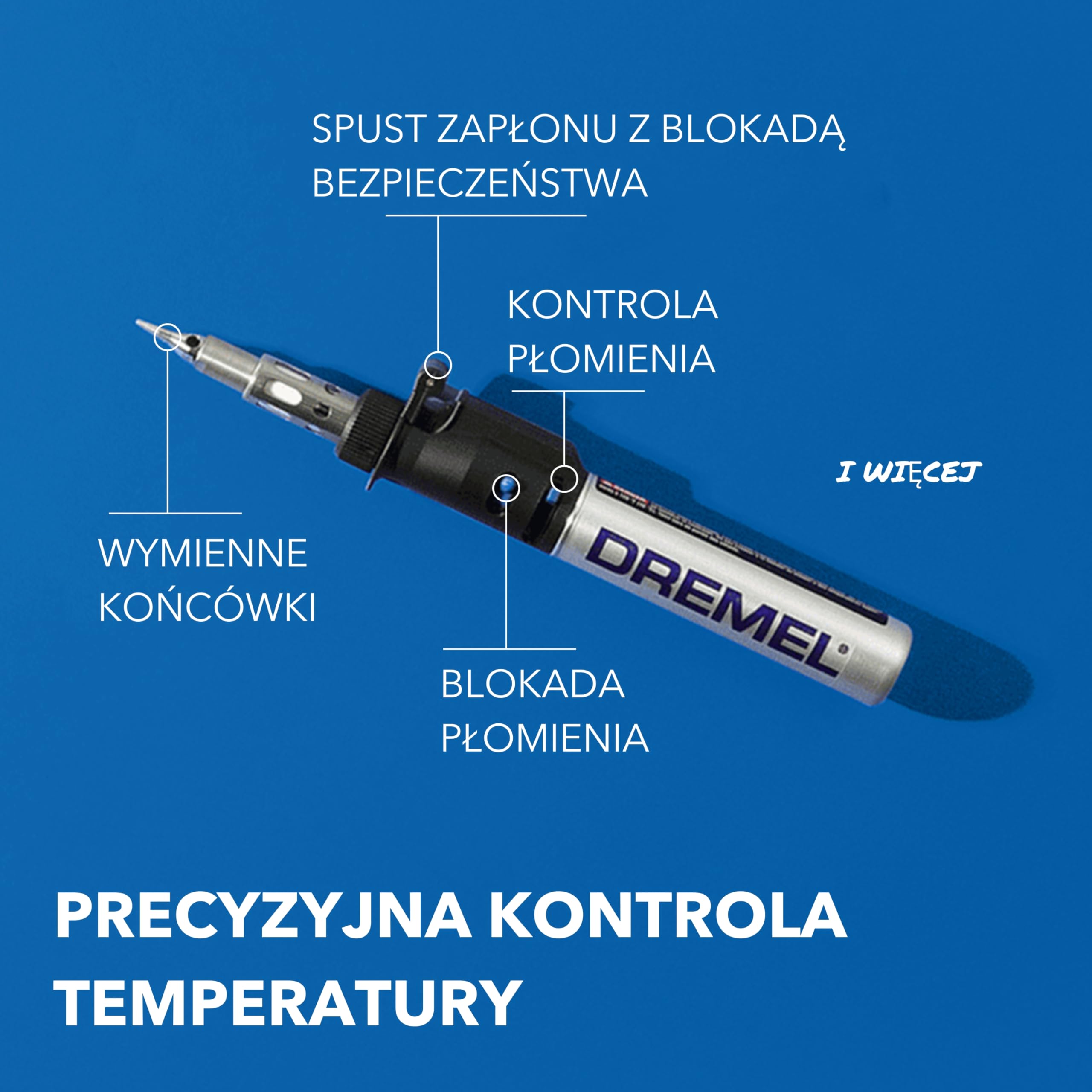 Bezprzewodowa lutownica Dremel Versatip 2000 - zestaw do lutowania gazem butanowym z 7 wymiennymi grotami do spawania, wypalania drewna, pirografii, wyrobu biżuterii oraz prac artystycznych