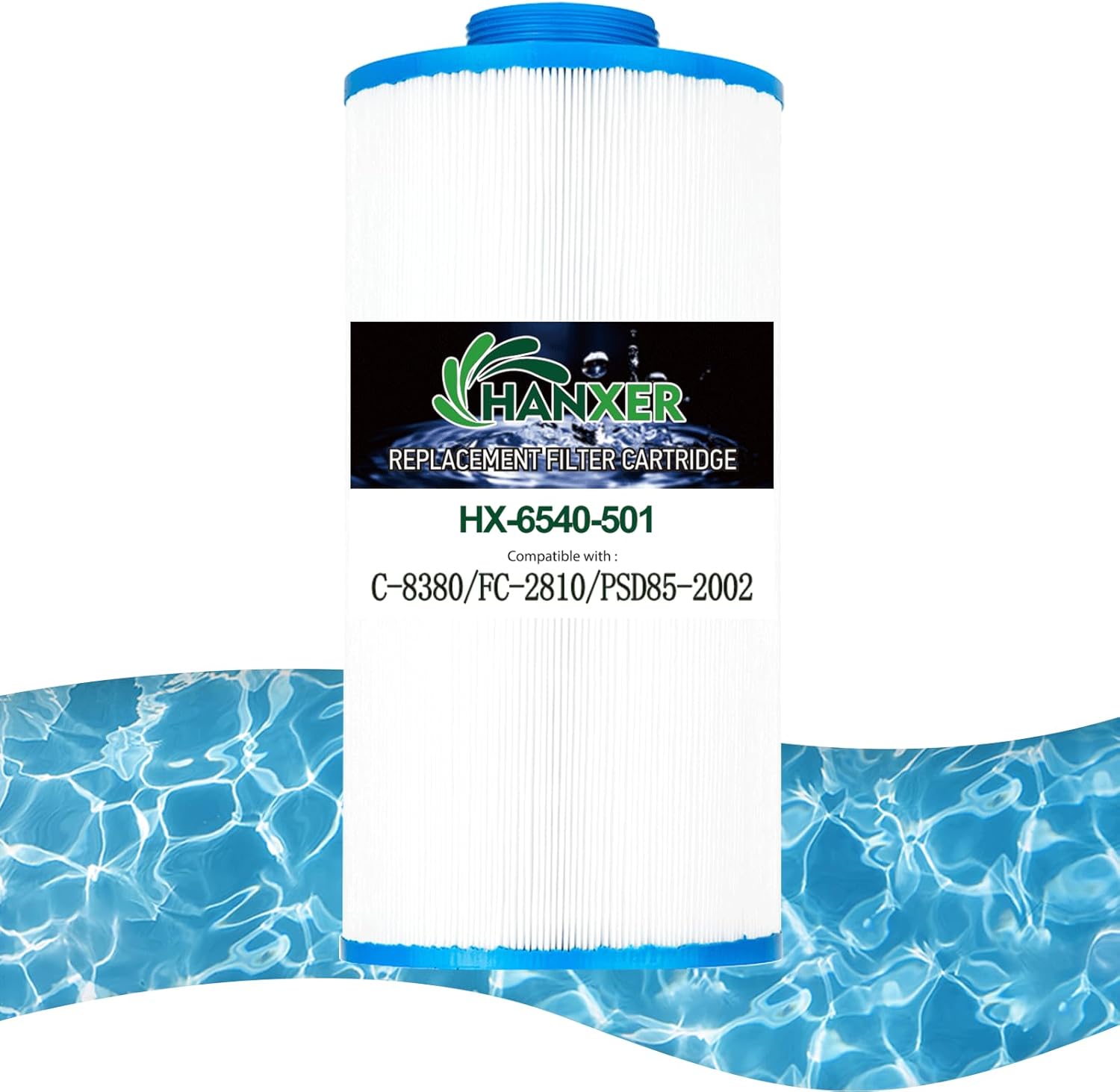 HANXER® PPM50SC-F2M Spa Filter Cartridge Replaces for 5CH-502, Filbur FC-0195, Marquis Spa 20041, 20091, Cal Spa 370-0237, C-5303, 50501, 2" Male Thread/MPT Hot Tub Filter, 50 sq.ft Spa Filter, 2 Pack