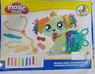 لعبة صلصال بنمط ماكينة عجين مطبخ لتنمية المهارات متعددة الالوان (شكل كلب)