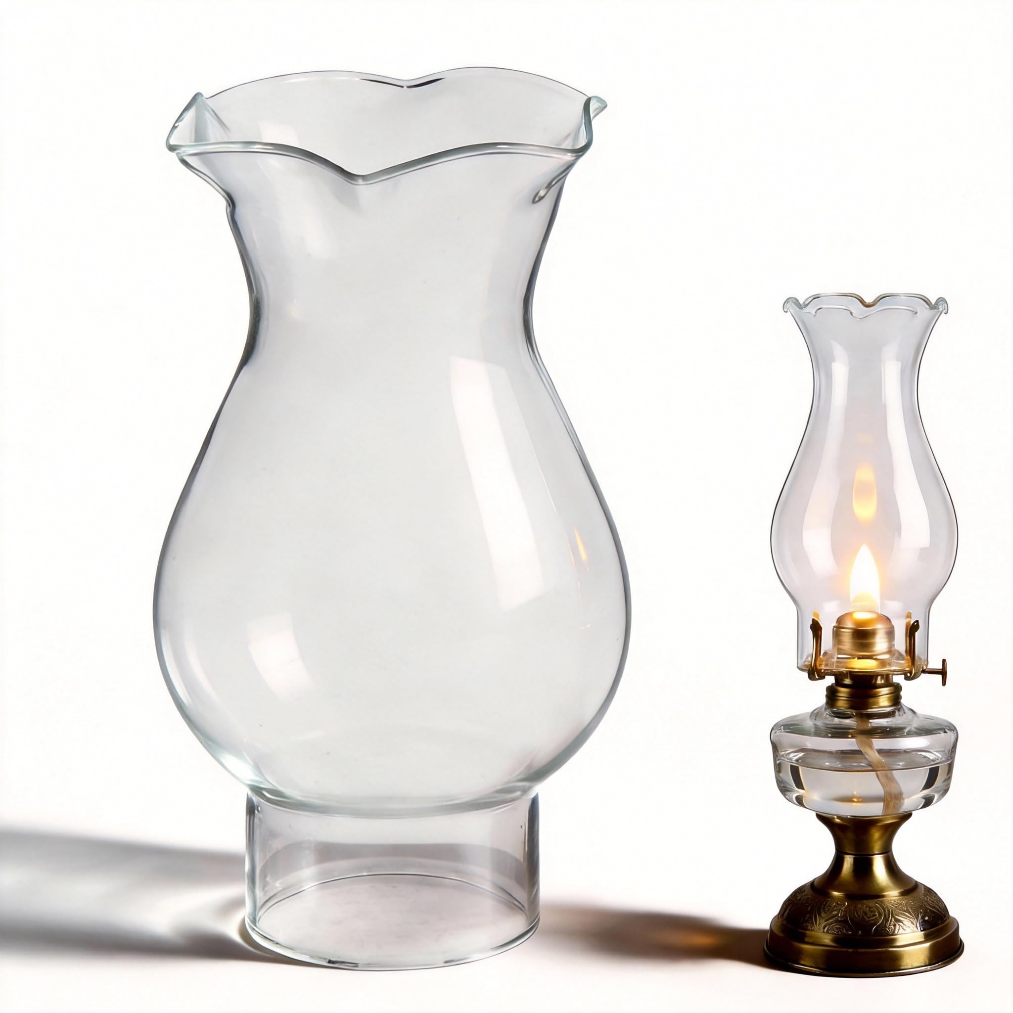 Healifty Glass Lampshade Replacement 3.54In Diameter Oil Lamp Chimney for Kerosene and Hurricane Lamps Vintage Style Windproof Lamp Globe