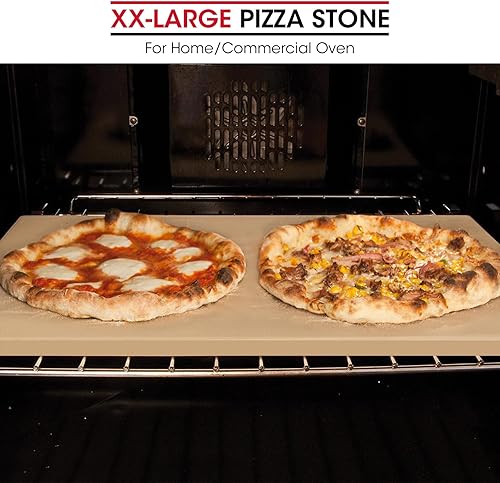 Miniatura 12 de Unicook Piedra de pizza extragrande de 22 pulgadas para horno y parrilla, piedra rectangular para hornear de 22 x 14 x 0.6 pulgadas, resistente a