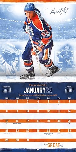Miniatura 3 de Wayne Gretzky Calendario 2023 -- Calendario de pared Wayne Gretzky Deluxe 2023 con más de 100 calcomanías de calendario regalos de hockey sobre