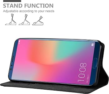 Cadorabo Custodia Libro compatibile con Huawei Y7 2019 / Y7 PRIME 2019 in CLASSY ARGENTO - con Vani di Carte, Funzione Stand e Chiusura Magnetica - Portafoglio Cover Case Wallet Book Etui Protezione