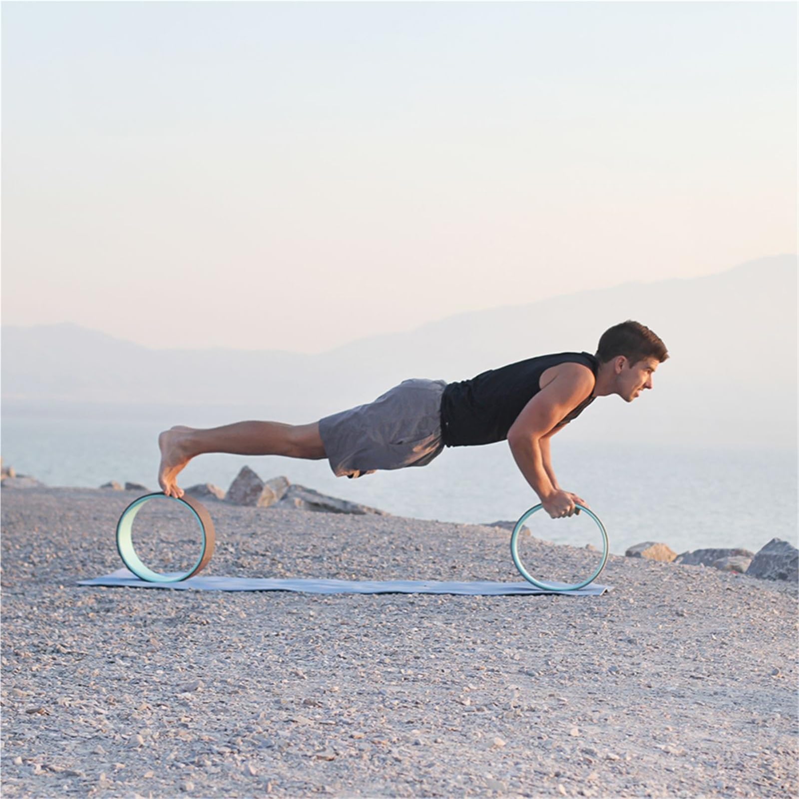 Rueda de Yoga, Rodillo Espuma, Alivio del Dolor Espalda, cómodo Accesorio Equilibrio, Aumenta la flexibilidad para aliviar el Dolor de Espalda