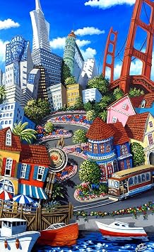 Wooden Puzzle | San Francisco City by the Bay | 400 Pcs | Nautilus PuzzlesTM | California Puzzle, Summer Puzzle, Colorful Puzzle for Adults