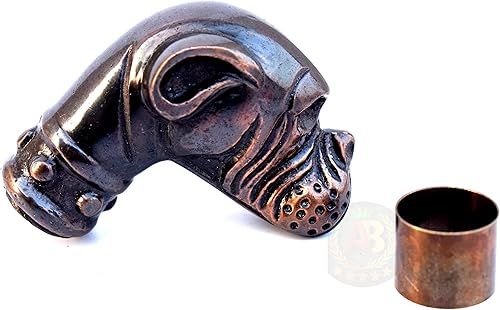 Bulldog - Mango de cabeza antiguo de madera bastón de regalo para hombres y mujeres mango de metal de aluminio solo con tubo de cuello regalo para