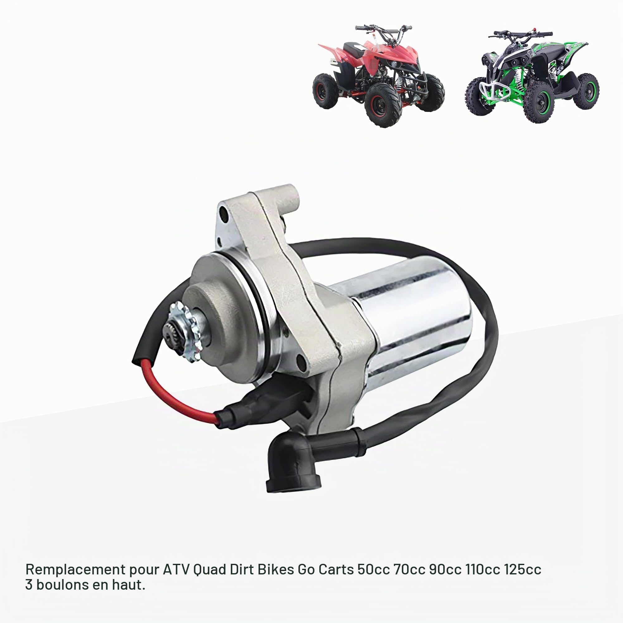 GOOFIT Démarreur Électrique 3 Moteur de Démarrage Électrique à Bout de Boulon Remplacement pour Quad Dirt Bikes Go Karts 50cc 70cc 90cc 110cc 125cc ATV