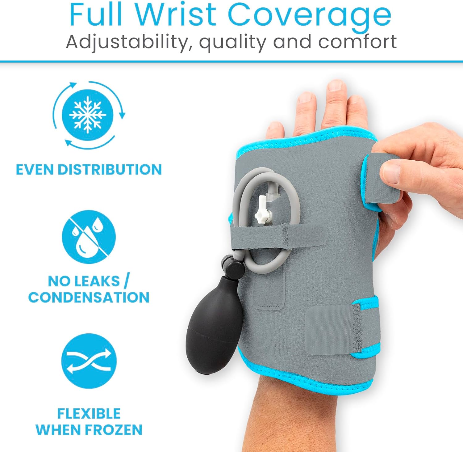 Wrist Ice Pack Wrap with Compression for Carpal Tunnel Relief - Hand Brace with Hot & Cold Therapy for Inflammation, Arthritis, Swelling & Post-Surgery (Compression Wrist Ice Pack)