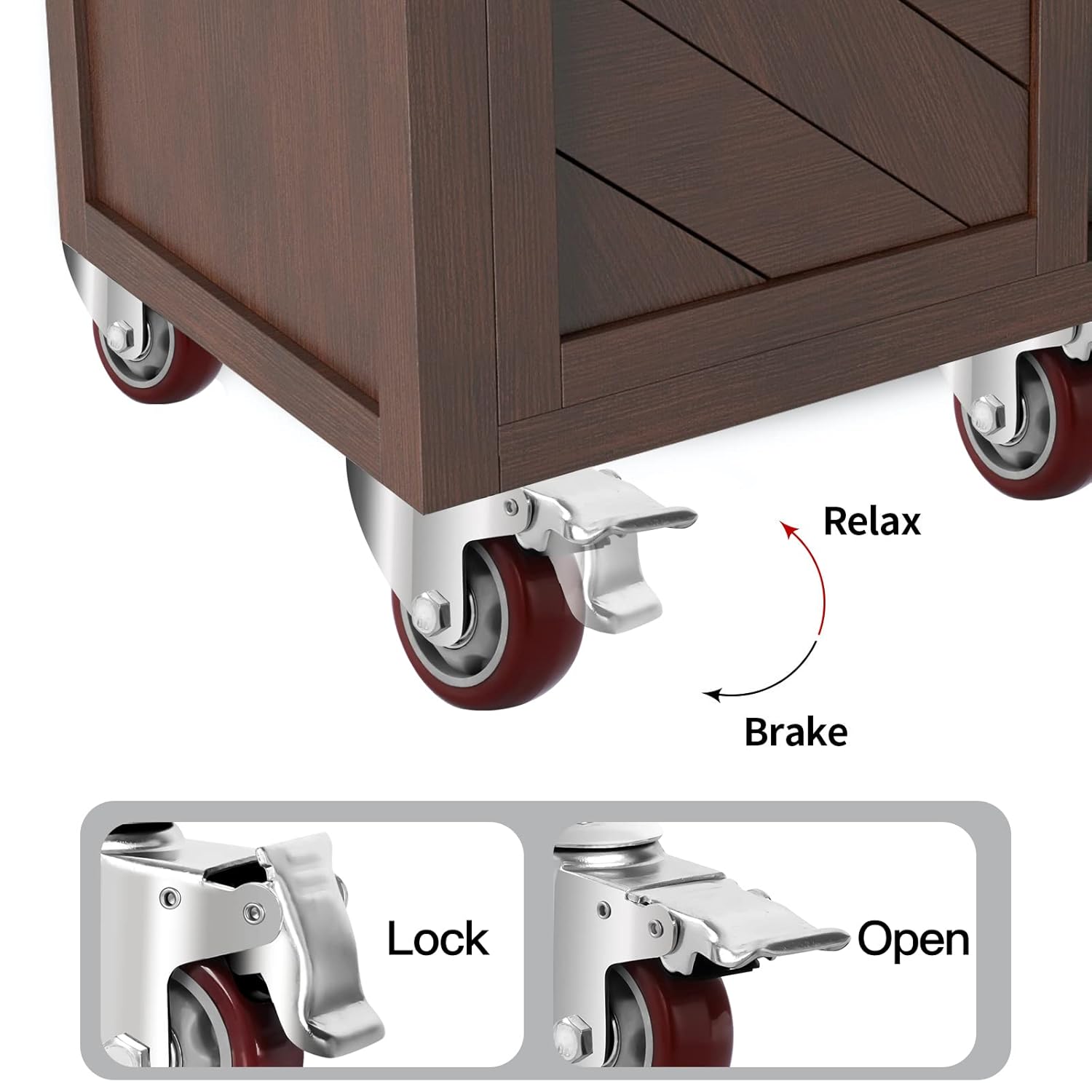 AOCHENLY Caster Wheels, Heavy Duty Castors PU Wheels M12-1.75x1-1/5 Threaded Stem Casters Swivel Casters with Double Brakes Set of 4 (M12-1.75x1-1/2,3 Inch)