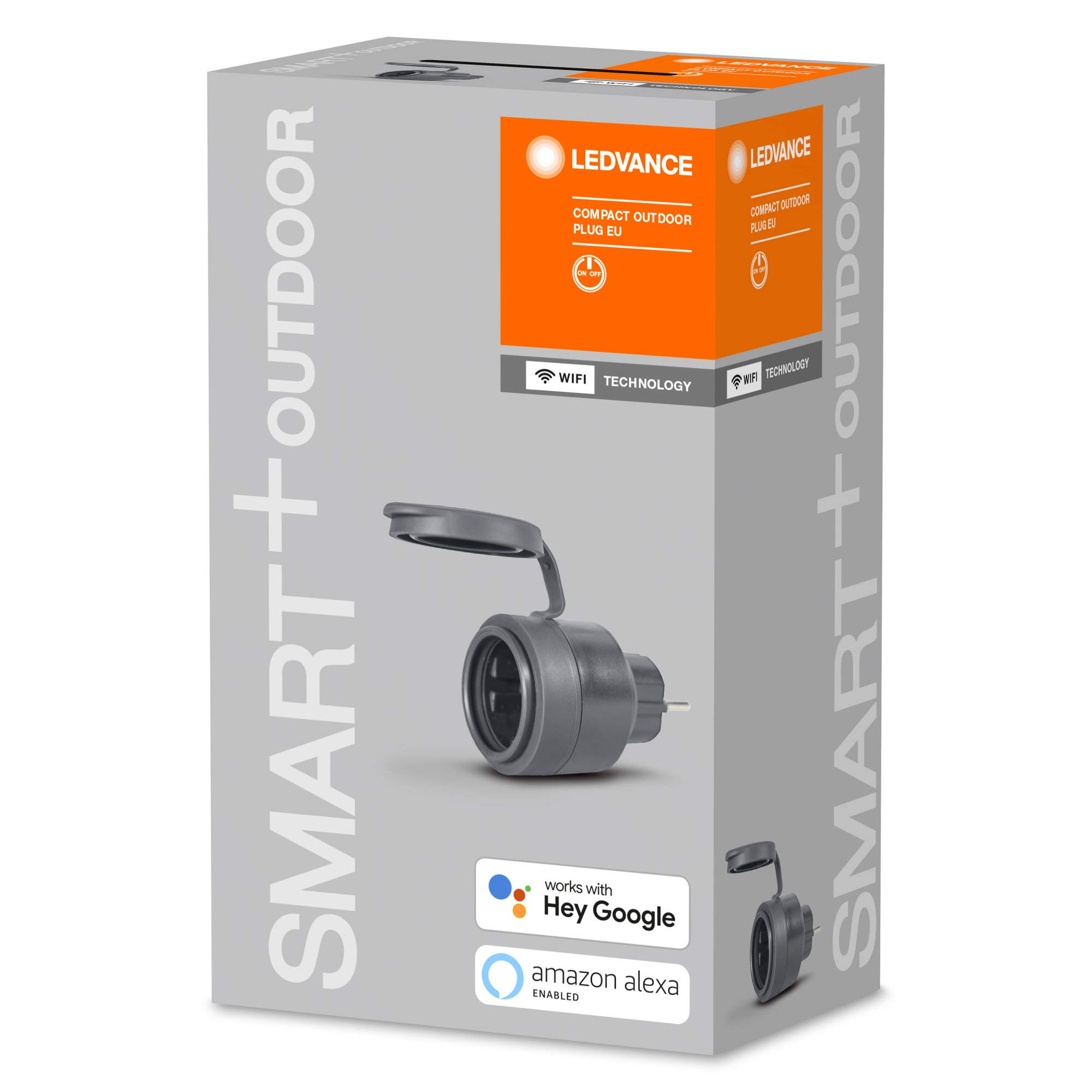 LEDVANCE SMART Indoor Plug, slimme stekker met Matter over WiFi, voor integratie van traditionele apparaten in het slimme thuis, compatibel met Alexa, Google & Apple, zwart, 4-pack