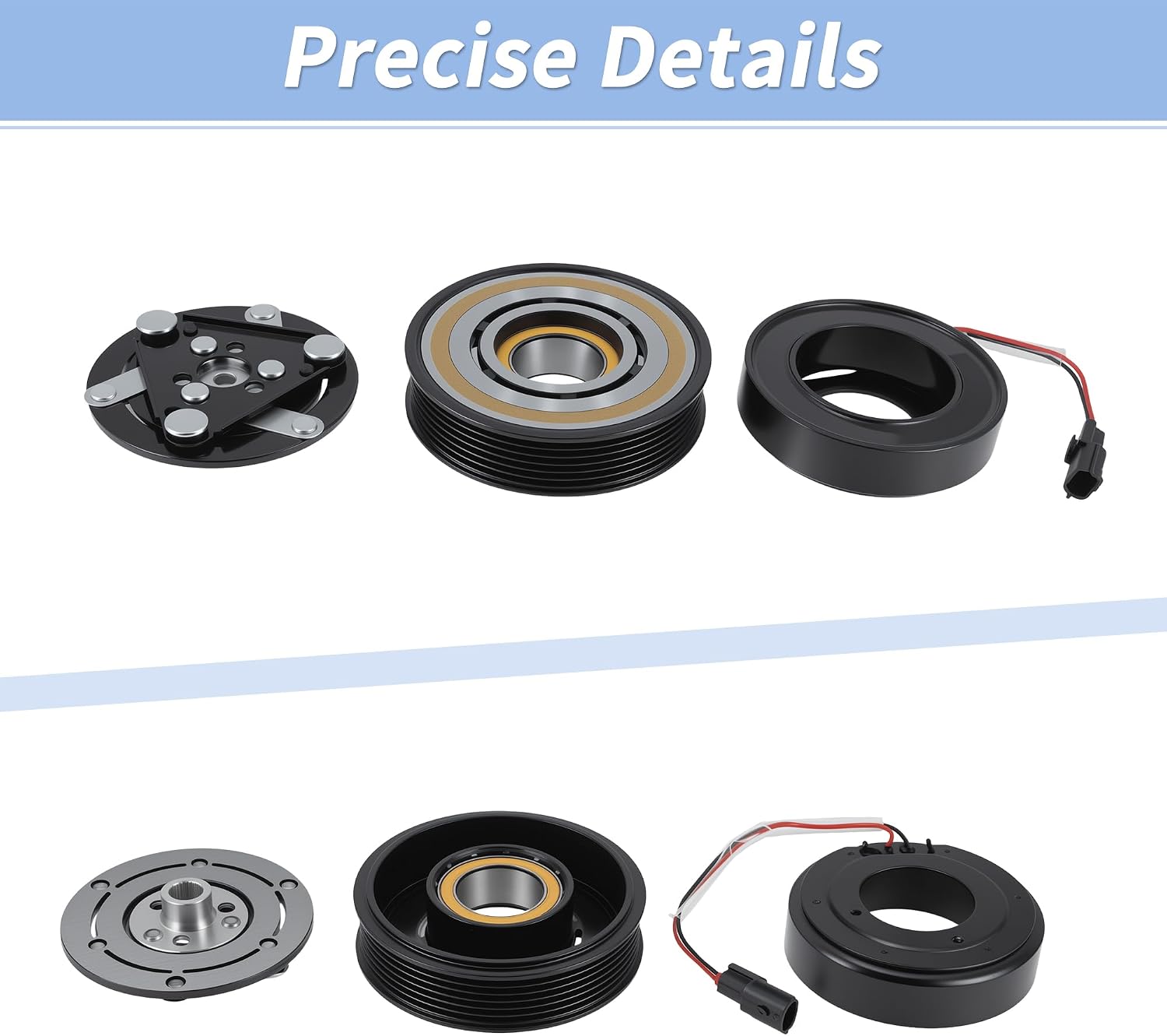 Air Conditioner AC Compressor Clutch Kit for Nissan Sentra 2013-2019 L4 1.6L 1.8L for PXC14 Compressor AC Compressor Clutch 92600-3SH0A/92600-3SH1A/92600-4FU1A/98585