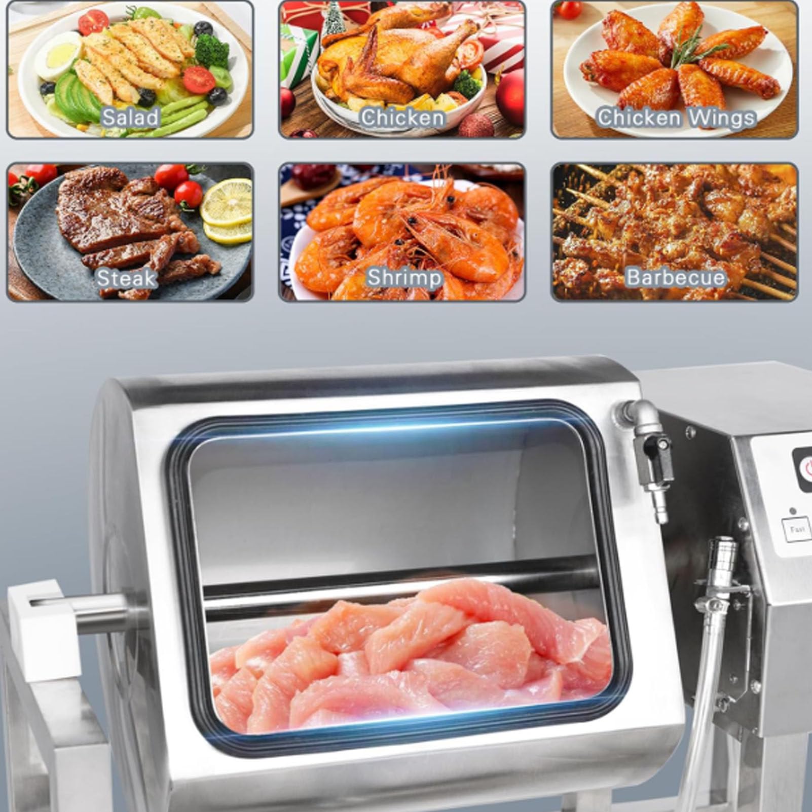 Marinador Eléctrico De Carne Al Vacío, Capacidad De 18 L, Comercial, para Verduras, De Acero Inoxidable, para Carne Seca, Salchichas Y Tocino.