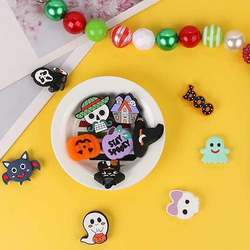 Miniatura 4 de 12 cuentas focales de silicona para Halloween, cuentas de silicona de Halloween para llaveros, fabricación de joyas, cuentas focales de Halloween