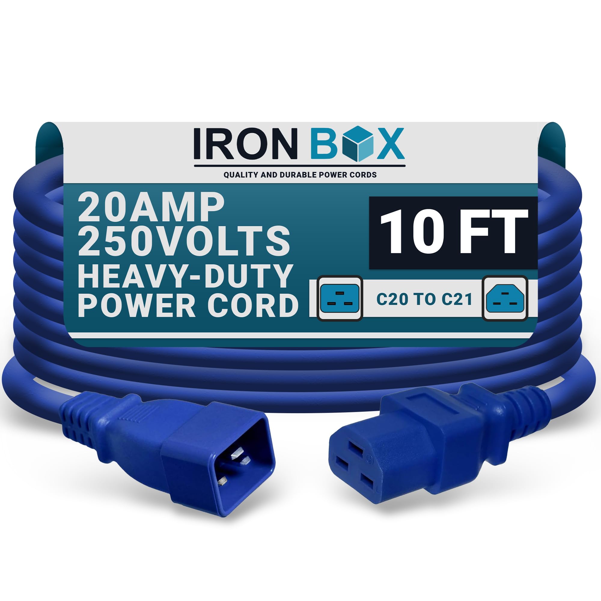 Amazon | IronBox Electric - 高耐久 C20 - C21電源ケーブル - 20A