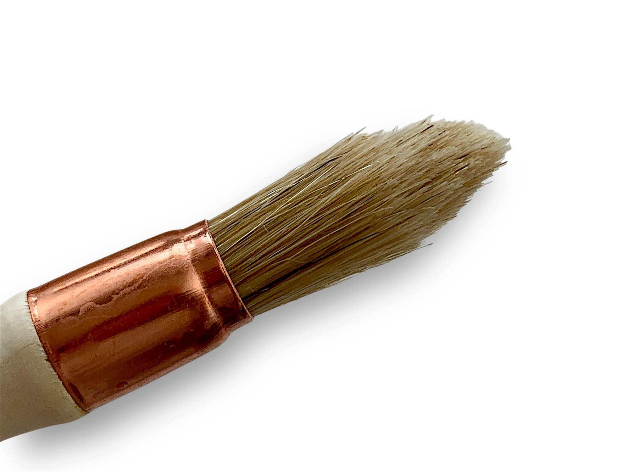 Set di 50 pennelli da ricampione, spazzola rotonda in seta bianca, diametro 15 mm, manico in legno grezzo, ideale per dipingere e ristrutturare persiane, modanature, battiscopa e angoli Kibros 371D15