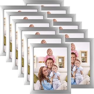 Giftgarden 8x10 Picture Frame Silver Set of 12, Multi Modern 8 by 10 Photo Frames Bulk for Wall or Tabletop Display