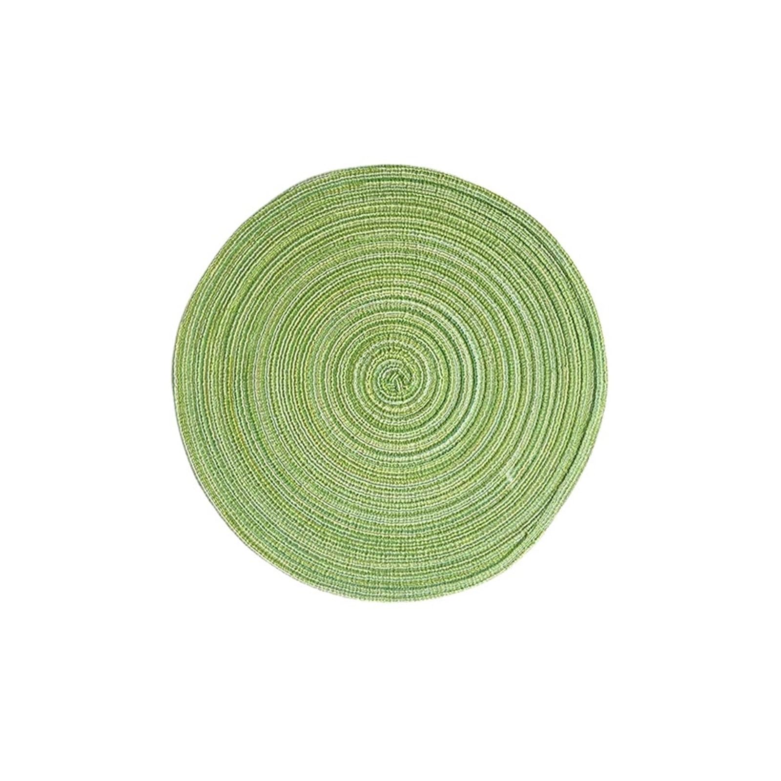 Napperon ramie en coton tressé rond vert de 30cm pour protéger vos tables